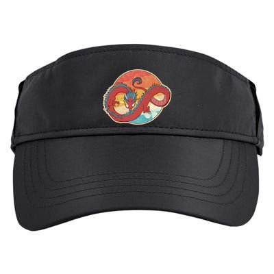 Vintage Asian Dragon Emblem Adult Drive Performance Visor