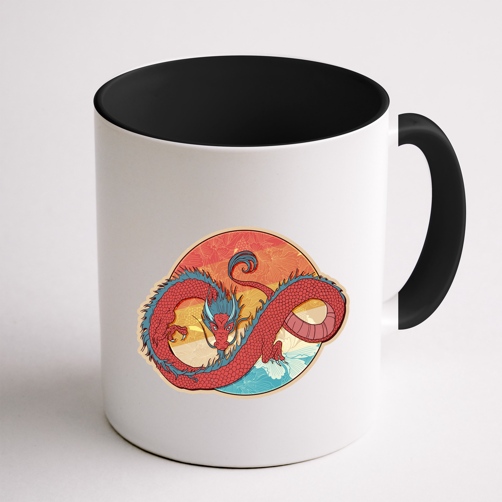 Vintage Asian Dragon Emblem Mug