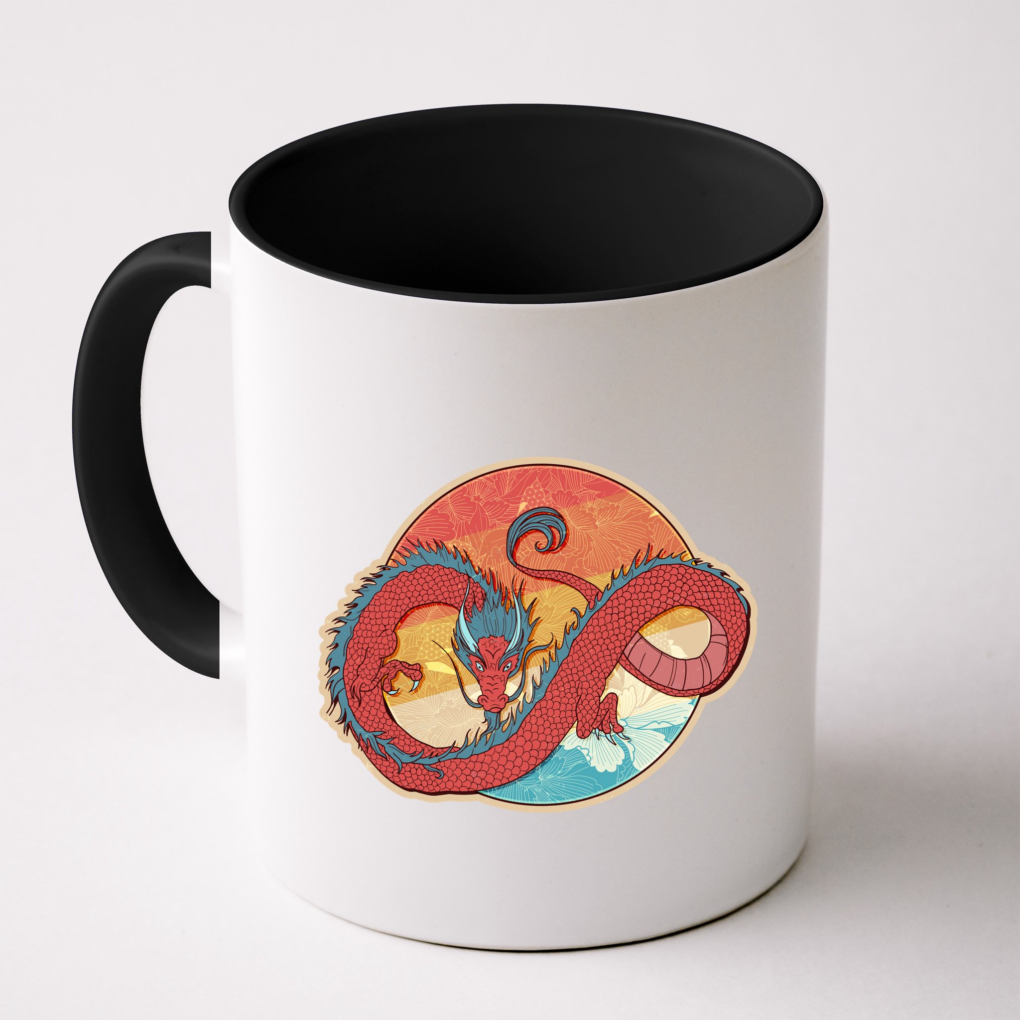 Vintage Asian Dragon Emblem Mug