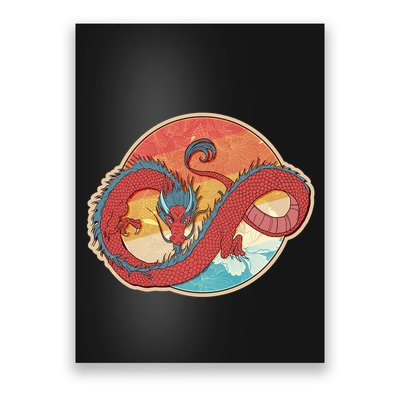 Vintage Asian Dragon Emblem Poster