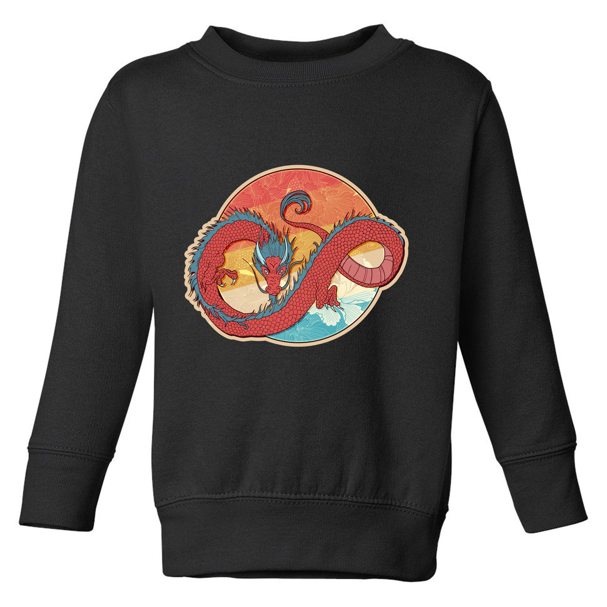 Vintage Asian Dragon Emblem Toddler Sweatshirt
