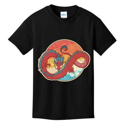 Vintage Asian Dragon Emblem Kids T-Shirt