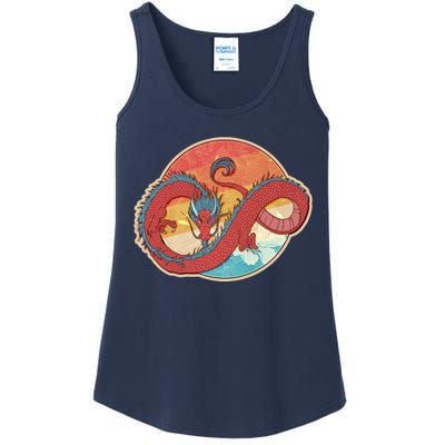 Vintage Asian Dragon Emblem Ladies Essential Tank