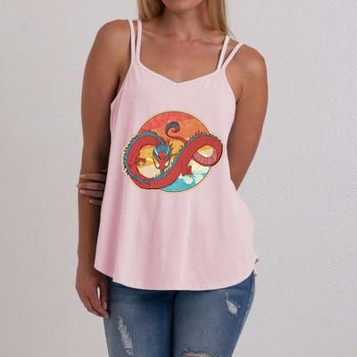 Vintage Asian Dragon Emblem Women's Strappy Tank