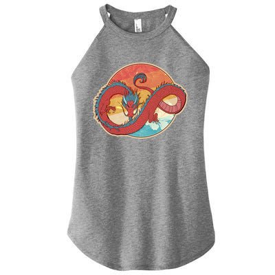 Vintage Asian Dragon Emblem Women’s Perfect Tri Rocker Tank