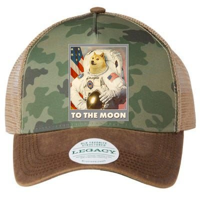 Vintage Astronaut Doge To The Moon Meme Legacy Tie Dye Trucker Hat