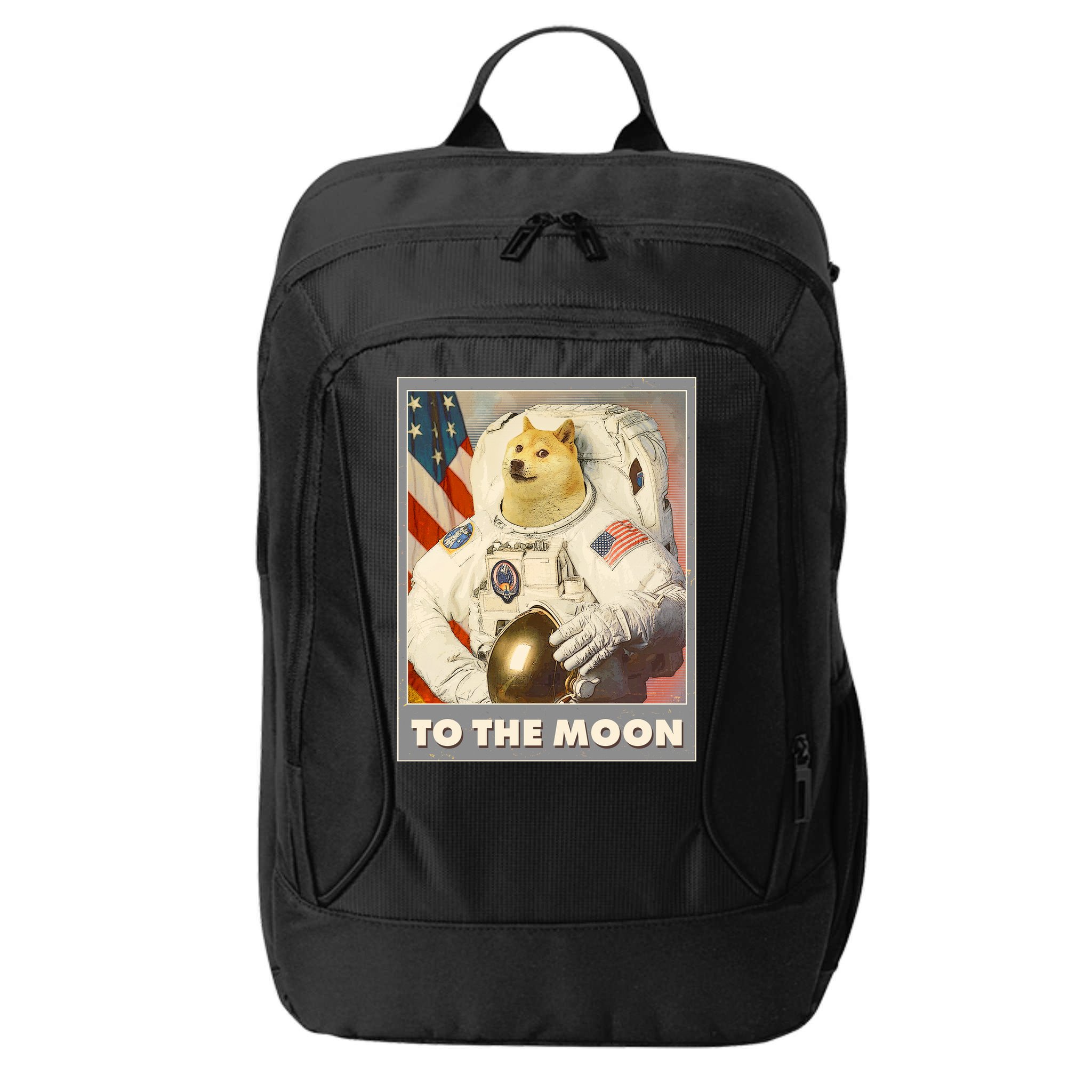 Vintage Astronaut Doge To The Moon Meme City Backpack