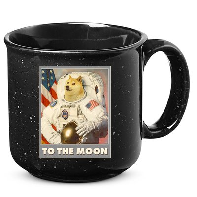 Vintage Astronaut Doge To The Moon Meme 15oz Campfire Ceramic Mug