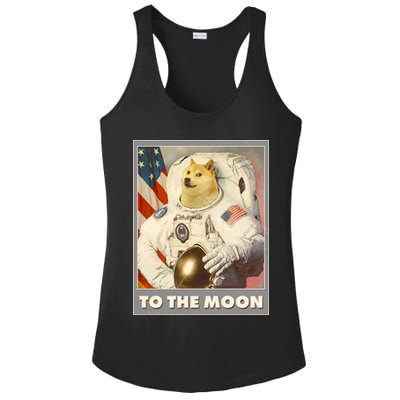 Vintage Astronaut Doge To The Moon Meme Ladies PosiCharge Competitor Racerback Tank