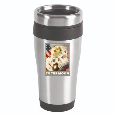 Vintage Astronaut Doge To The Moon Meme 16oz Travel Tumbler