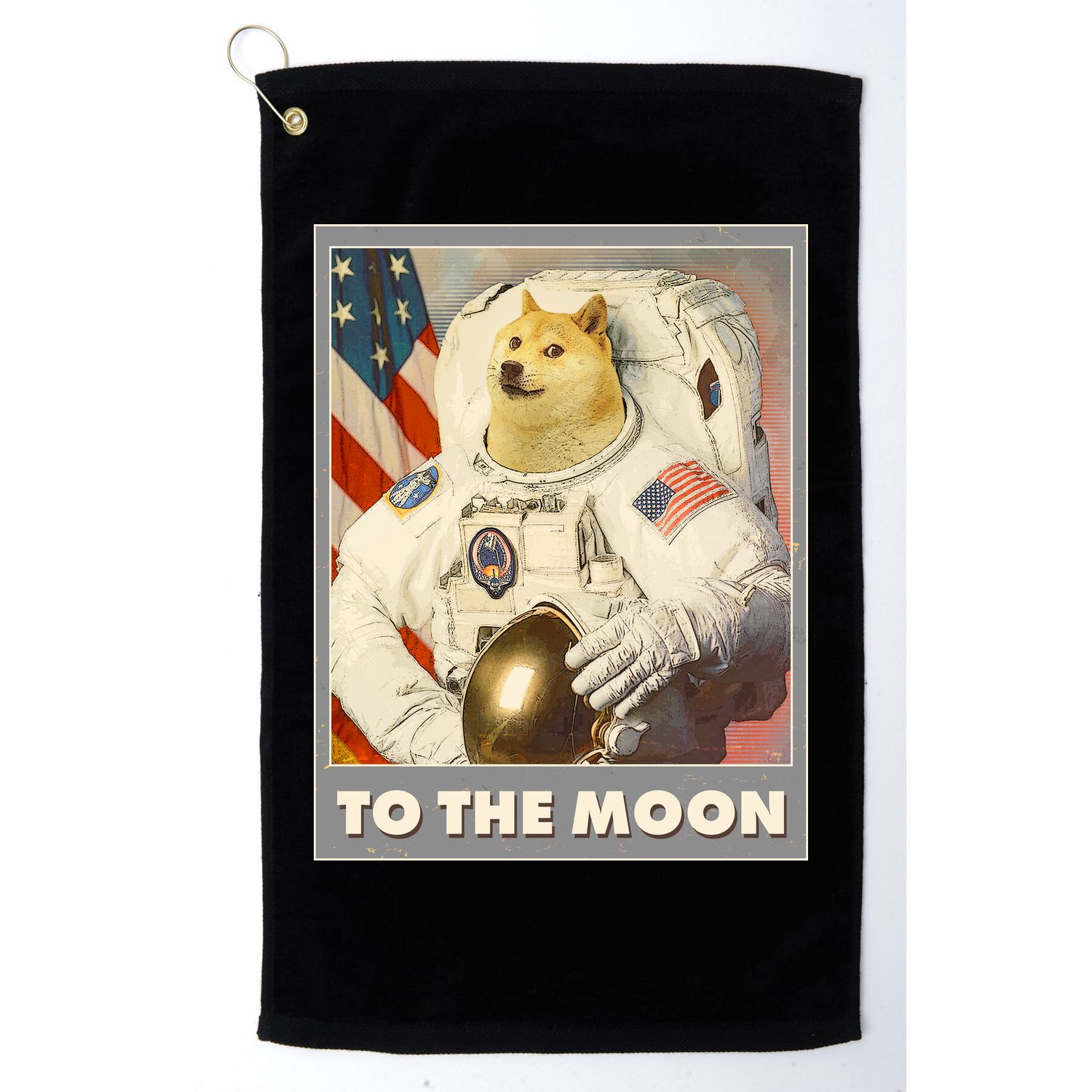 Vintage Astronaut Doge To The Moon Meme Golf Towel