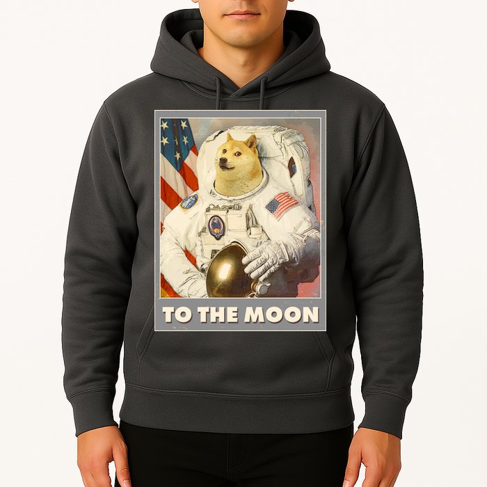 Vintage Astronaut Doge To The Moon Meme Hoodie