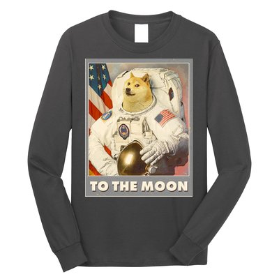Vintage Astronaut Doge To The Moon Meme Long Sleeve Shirt