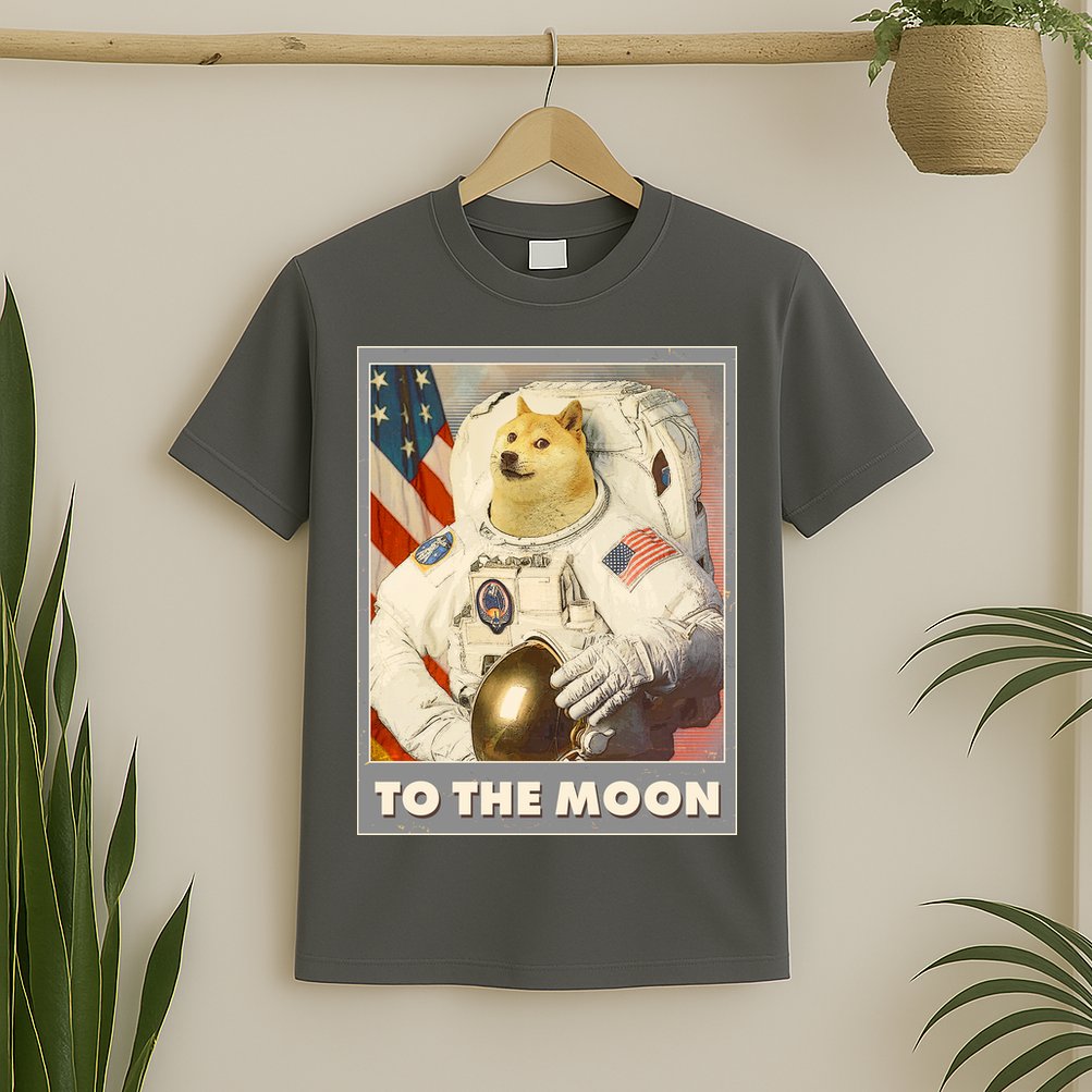 Vintage Astronaut Doge To The Moon Meme T-Shirt
