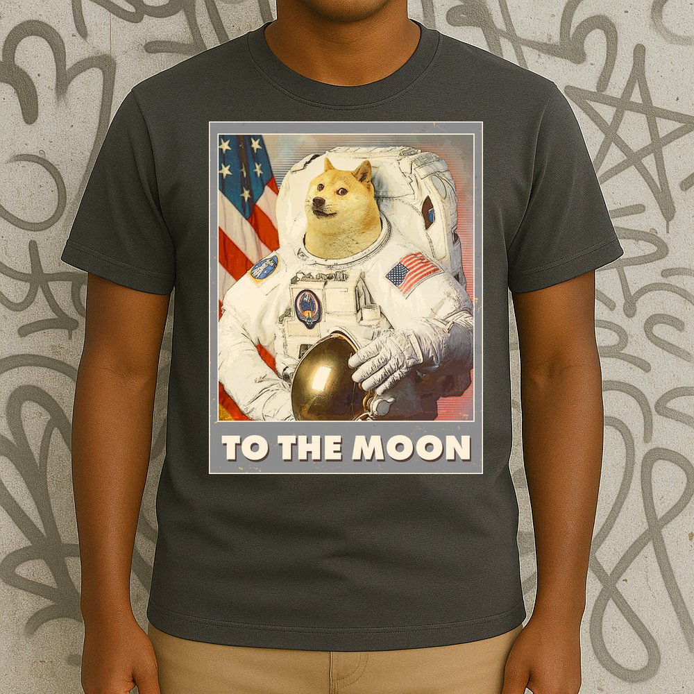 Vintage Astronaut Doge To The Moon Meme T-Shirt