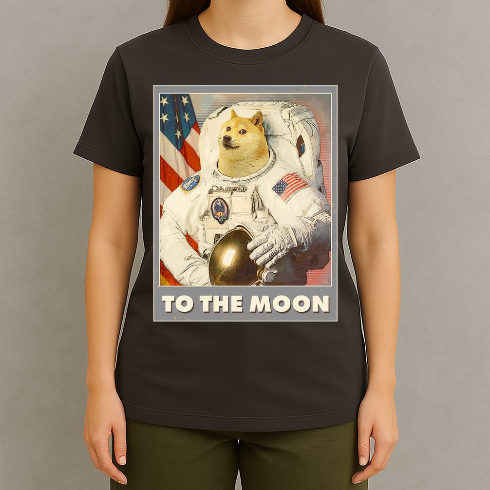 Vintage Astronaut Doge To The Moon Meme T-Shirt