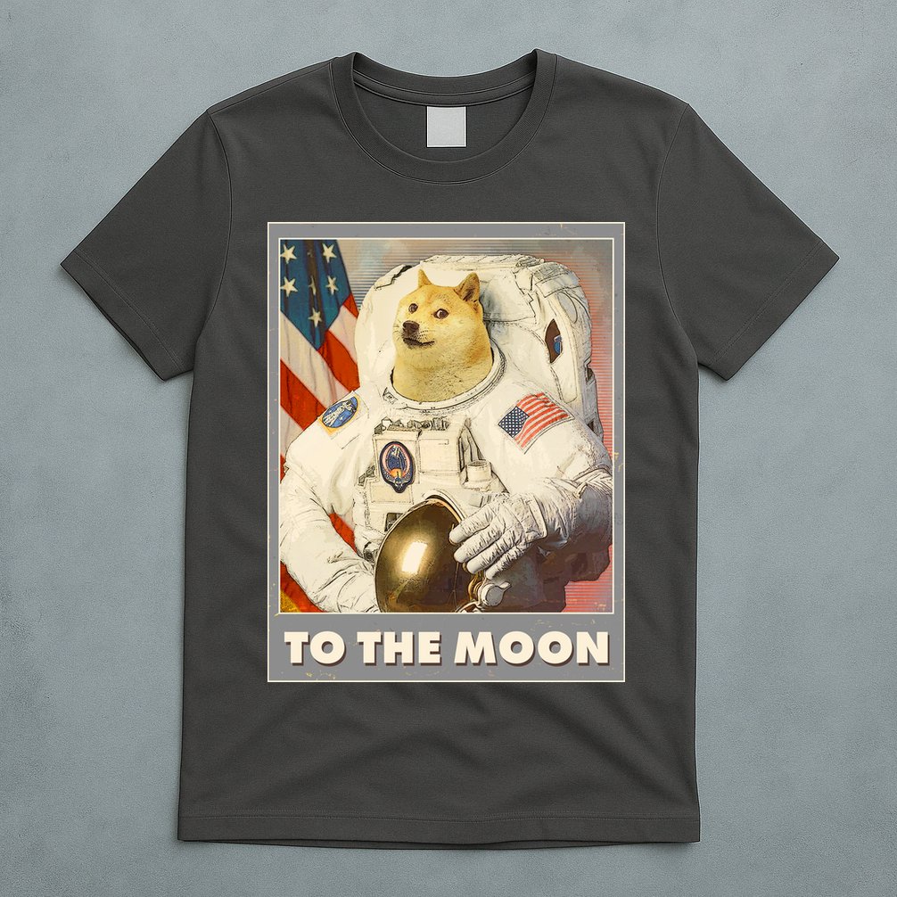 Vintage Astronaut Doge To The Moon Meme T-Shirt