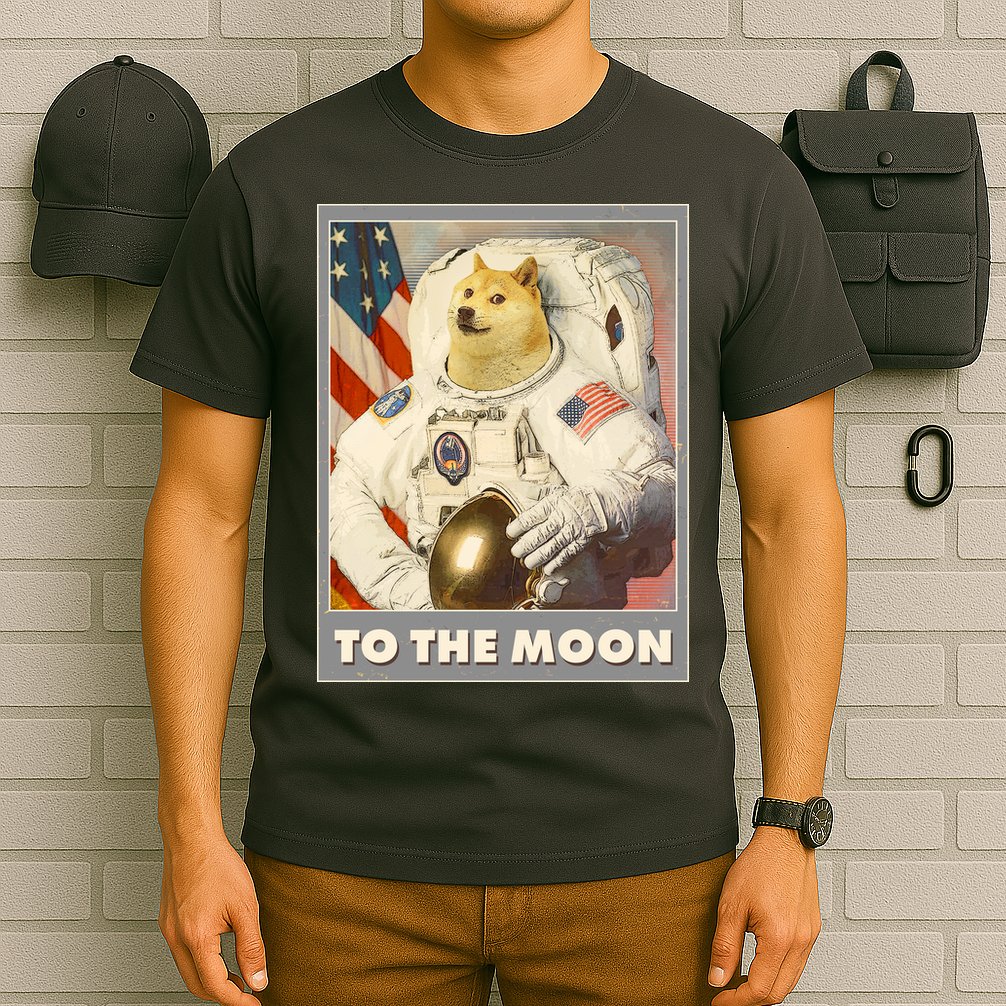 Vintage Astronaut Doge To The Moon Meme T-Shirt