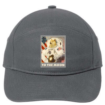 Vintage Astronaut Doge To The Moon Meme 7-Panel Snapback Hat