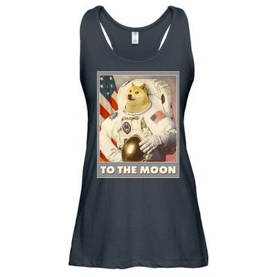 Vintage Astronaut Doge To The Moon Meme Ladies Essential Flowy Tank