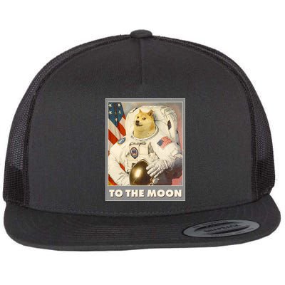 Vintage Astronaut Doge To The Moon Meme Flatbill Hat