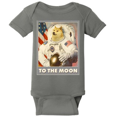 Vintage Astronaut Doge To The Moon Meme Baby Bodysuit