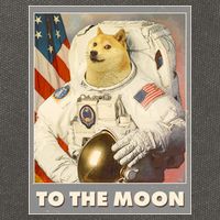 Vintage Astronaut Doge To The Moon Meme Cotton Canvas Backpack