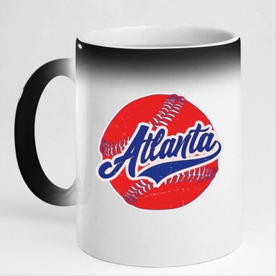 Vintage Atlanta Baseball Sports Logo 11oz Black Color Changing Mug