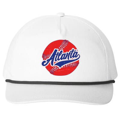 Vintage Atlanta Baseball Sports Logo Snapback Five-Panel Rope Hat