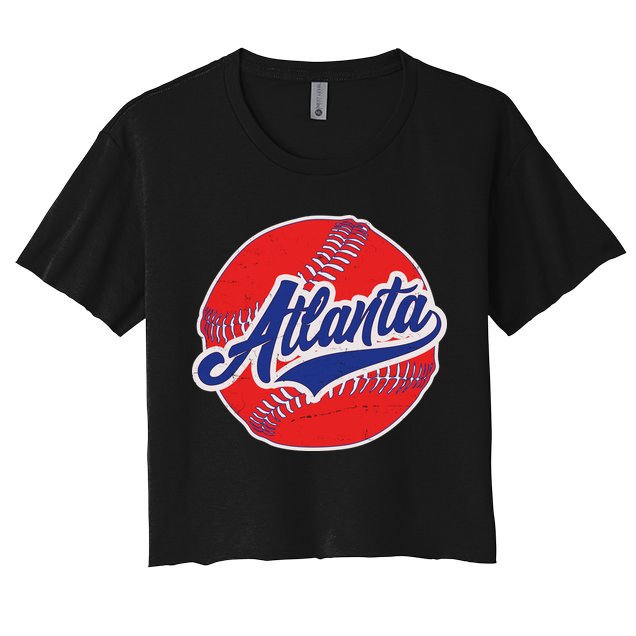 Vintage Atlanta Baseball Sports Logo Crop Top