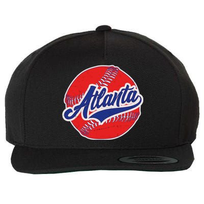 Vintage Atlanta Baseball Sports Logo Wool Snapback Cap