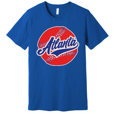 Vintage Atlanta Baseball Sports Logo Premium T-Shirt