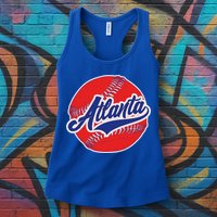 Vintage Atlanta Baseball Sports Logo Womens Tank Top
