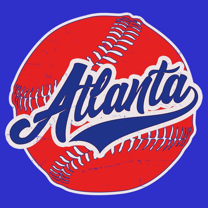 Vintage Atlanta Baseball Sports Logo Womens Tank Top