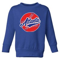 Vintage Atlanta Baseball Sports Logo Toddler Sweatshirt