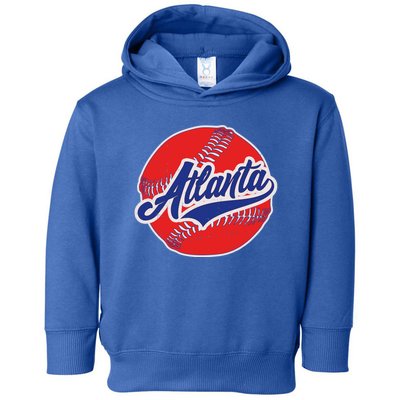 Vintage Atlanta Baseball Sports Logo Toddler Hoodie