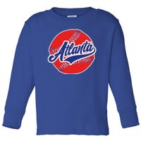 Vintage Atlanta Baseball Sports Logo Toddler Long Sleeve Shirt