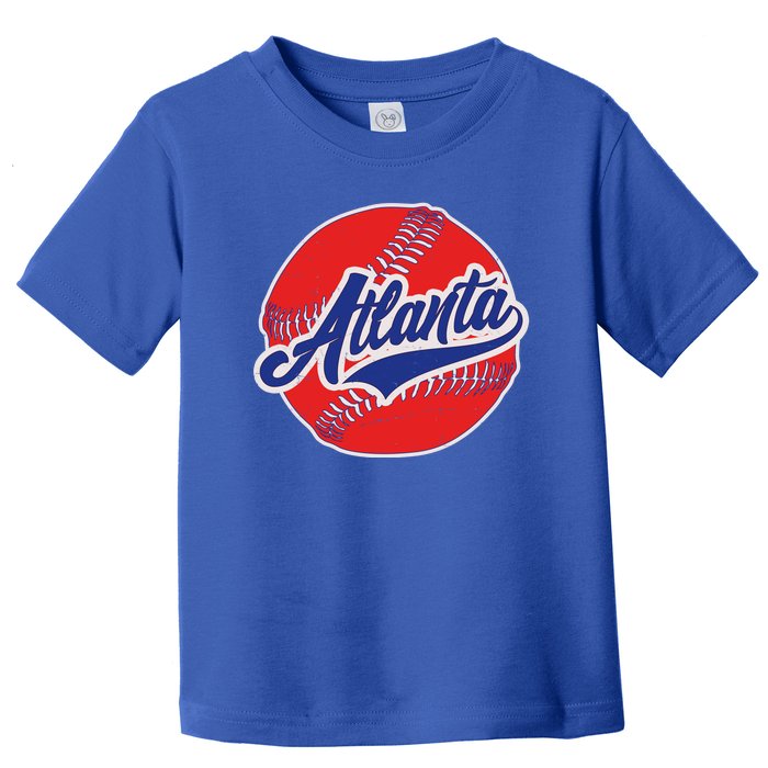 Vintage Atlanta Baseball Sports Logo Toddler T-Shirt