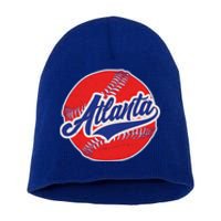 Vintage Atlanta Baseball Sports Logo Short Acrylic Beanie