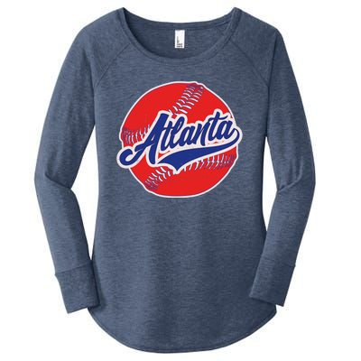 Vintage Atlanta Baseball Sports Logo Women's Perfect Tri Tunic Long Sleeve Shirt