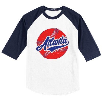 Vintage Atlanta Baseball Sports Logo Baseball Sleeve Shirt