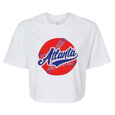 Vintage Atlanta Baseball Sports Logo Bella+Canvas Jersey Crop Tee