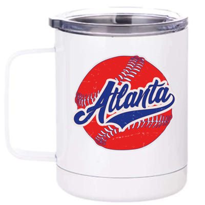 Vintage Atlanta Baseball Sports Logo 12 oz Stainless Steel Tumbler Cup