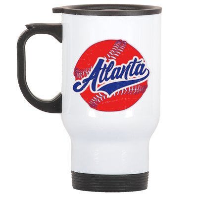 Vintage Atlanta Baseball Sports Logo Stainless Steel Travel Mug