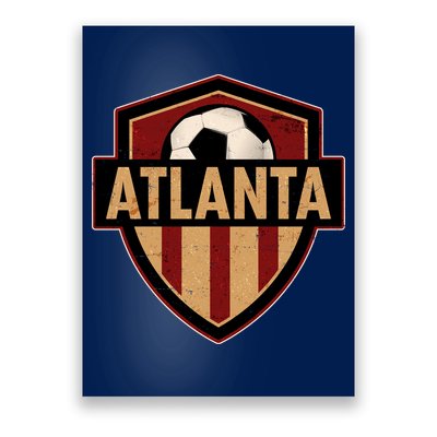 Vintage Atlanta GA USA Soccer Shield Logo Poster