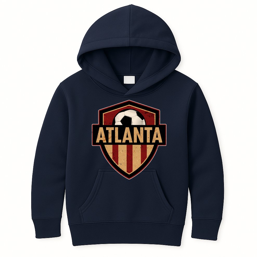 Vintage Atlanta GA USA Soccer Shield Logo Kids Hoodie