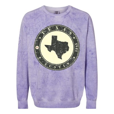 Vintage Austin Texas Logo Colorblast Crewneck Sweatshirt