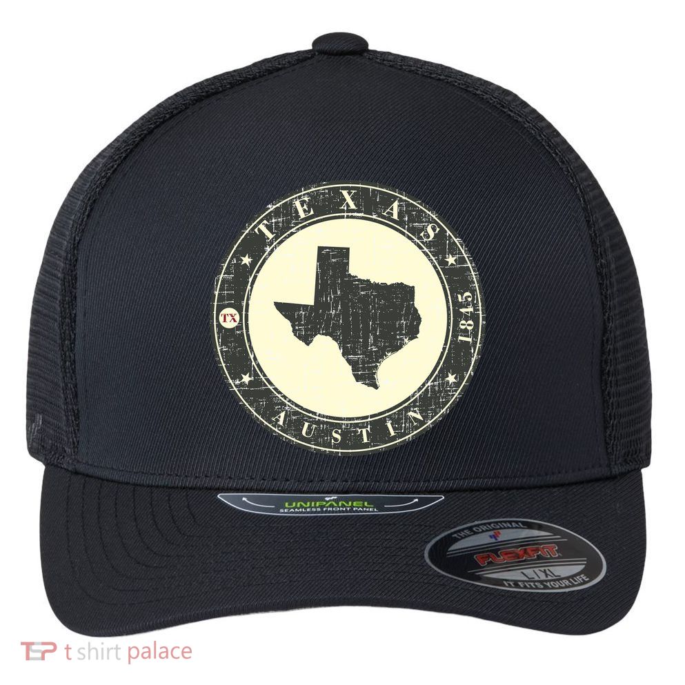 Vintage Austin Texas Logo Flexfit Unipanel Trucker Cap
