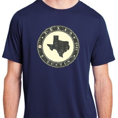 Vintage Austin Texas Logo Adult ChromaSoft Performance T-Shirt