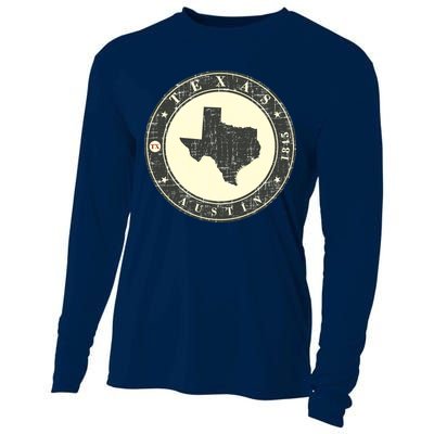 Vintage Austin Texas Logo Cooling Performance Long Sleeve Crew